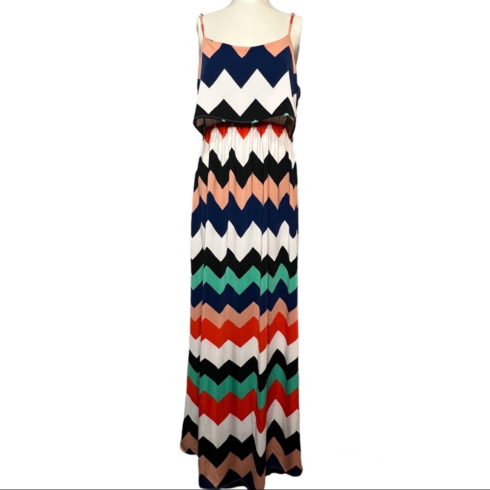 Saint Tropez West S Chevron Spaghetti strap maxi dress